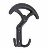 Cuier mobila cu 3 agatatoare, zamac, negru, pentru baie, dormitor, hol, prindere pe mobila / perete, 494.38.19