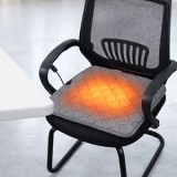 Pernă electrică pentru scaun, 45x45x3 cm, Gri, USB, CMCLASS