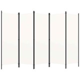Cumpara ieftin Paravan de camera cu 5 panouri, alb, 250 x 180 cm