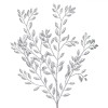 Ramură Decorativă Crăciun, 55cm, Frunze Argintii, Glitter, Oem