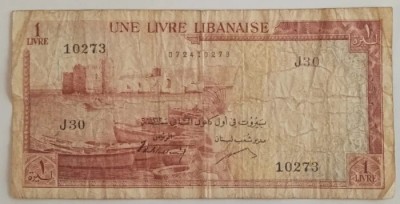 Bancnota Liban - 1 Livre 1963 foto