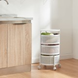 Carucior servire la masa Steigen cu 3 cosuri alb [en.casa] HausGarden Leisure, [en.casa]