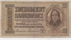 UCRAINA 200 KARBOWANEZ 1942 UZATA
