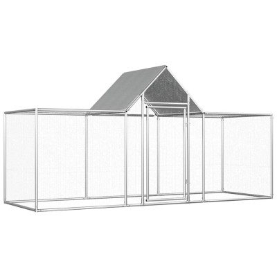 vidaXL Coteț pentru păsări, 3 x 1 x 1,5 m, oțel galvanizat foto
