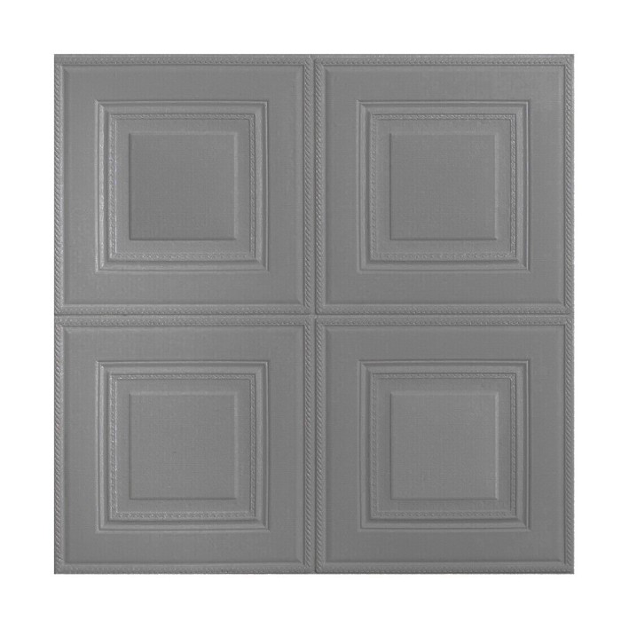 Tapet 3D autoadeziv, design in relief, gri, 1 cm grosime