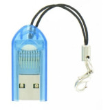 Micro SD MMC SDHC TF T-flash USB cititor/Writer carduri memorie Culoare Albastru, Conținutul pachetului 1 Bucată