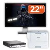 Pachet Calculator Second Hand HP EliteDesk 800 G3 Mini PC, Intel Core i5-6500T 2.50GHz, 16GB DDR4, 512GB SSD + Monitor 22&amp;quot; &amp; Imprimanta Brother H