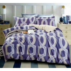 Lenjerie de pat pentru o persoana cu husa de perna dreptunghiulara, Giza, bumbac mercerizat, multicolor