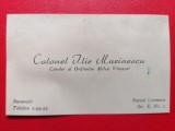 Carte de vizita Colonel Ilie Marinescu Cavaler al Ordinului Mihai Viteazul