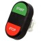Comutator dublu 22mm roșu/verde fără IP66 plat