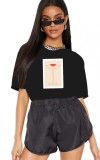 Cumpara ieftin Tricou dama negru - Cocktail Kiss - M, THEICONIC