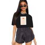 Tricou dama negru - Cocktail Kiss - 2XL