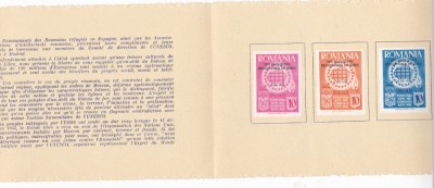 ROMANIA EXIL 1956 - CARNET FILATELIC MISCAREA LEGIONARA - REUNIUNEA UNESCO foto