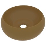 Cumpara ieftin Chiuveta baie lux, crem mat, 40x15 cm, ceramica, rotund
