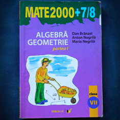MATE 2000+ 7/8 - ALGEBRA GEOMETRIE - CLASA VII - DAN BRANZEI - PARTEA I