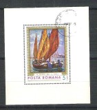 Romania 1971 Reproductions of art, Ships, perf. sheet, used Z.010, Stampilat