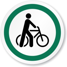 Eticheta cu simbolul de mers pe bicicletă foto