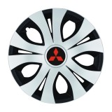Set 4 Capace Roti Top Gri-Negru R14, Compatibil Cu Mitsubishi