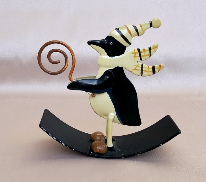 FIGURINA DIN METAL, MODEL DE CRĂCIUN CU PINGUIN