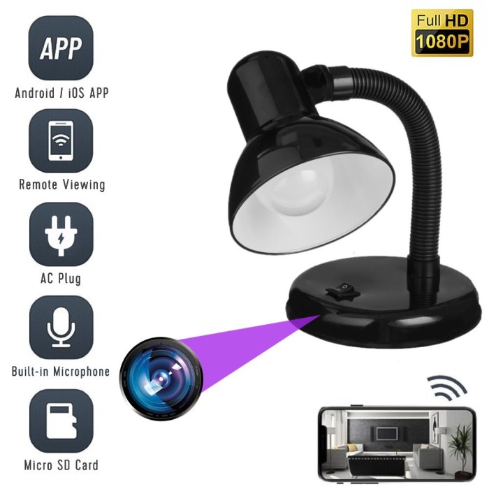 Camera Spion TSS-VEIOZA-W Ascunsa in Lampa ,WIFI, FH, cu Card de 32GB Inclus
