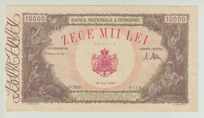 ROMANIA - 10000 LEI 1946- 28 MAI , XF , MIHAI I , B1.157