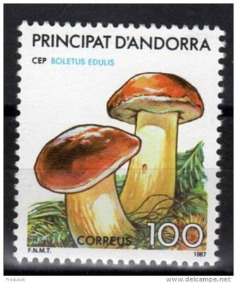 !!! ANDORRA SPANIOLA - CIUPERCI 1987 , 1 VALOARE - NESTAMPILATA / FLORA foto