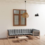 vidaXL Set mobilier de grădină cu perne, 6 piese, lemn masiv de pin 3076609