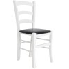Scaun Paesana - cadru alb - imitatie piele negru - 21901