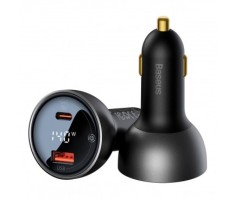INCARCATOR auto Baseus Digital Display, Quick Charge PD 3, 140W, 1 x USB, 1 x USB Type-C, include cablu USB Type-C la USB Type-C de 1m, negru &quot;CGZX070
