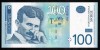 Bancnota Serbia 100 Dinari 2012 - P57a UNC ( Nikola Tesla - vezi descriere )
