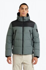 Geaca barbati cu gluga si buzunare oblice verde (Marime: 3XL)