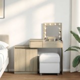 Cumpara ieftin Masă de toaletă cu LED, stejar sonoma, 115x37x110,5 cm