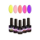 Cumpara ieftin Kit mic 5 lacuri permanente de &icirc;naltă calitate 2&icirc;n1 &ndash; sidefat, Christel