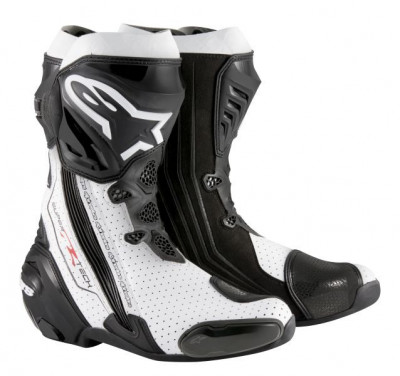 Cizme Piele Moto Alpinestars Supertech R Wentylowane Negru / Alb Marimea 50 2220015/122/39 foto