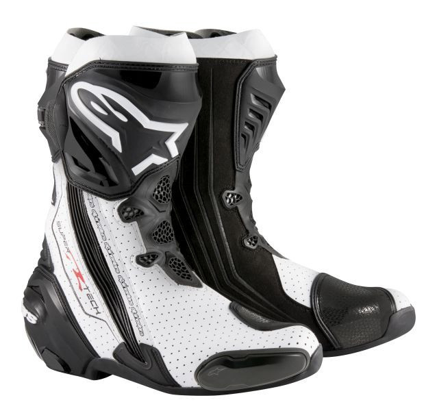 Cizme Piele Moto Alpinestars Supertech R Wentylowane Negru / Alb Marimea 50 2220015/122/39