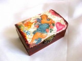 cutie lemn decorata cu ingeras 17448