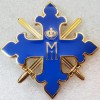 Insigna cu ac, Ordinul lui Mihai Viteazul - 5.5 x 5.5 cm, metal emailat