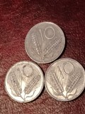 Lot 3 monede Italia: 10 lire 1973 + 1974 + 1975, stari: UNC + Luciu [poze]. Discount conform descriere [10 - 20 %. Vezi descrierea.].
