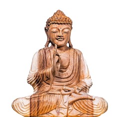 Statuie din lemn balinez Teaching Buddha, L