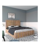 Pat Tapitat Mexic Crem + Saltea 20cm Grosime 140x200cm