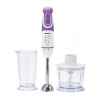 Blender de mana Heinner Ultraviolet, 600 W, 700 ml, 5 viteze, Turbo, mini-tocator, tel inclus, Alb/Mov