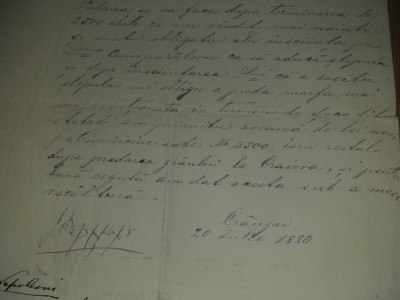 Contract de vanzare grau, 1880, Craiova foto