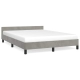 Cumpara ieftin Cadru de pat fara saltea, gri deschis, 140x200 cm, catifea