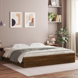 VidaXL Cadru de pat cu sertare, stejar maro, 160x200 cm lemn prelucrat