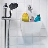 Cos de baie suspendabil, Plastic, Alb, 27,4x11,4x19cm, CMCLASS