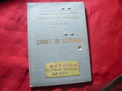 Carnet de Legitimare Federatia Romana Handbal foto