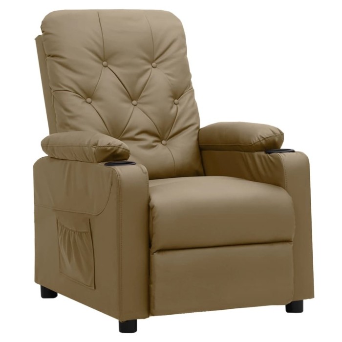 vidaXL Fotoliu rabatabil, cappuccino, piele ecologică 339124