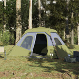 vidaXL Cort de camping pentru 6 persoane, verde, impermeabil