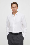 Cumpara ieftin BOSS cămașă bărbați, culoarea alb, cu guler clasic, regular 50513378