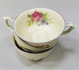 Trei cescute din portelan pentru servit cafea, designer Carl Tielsch, Perioada Interbelica